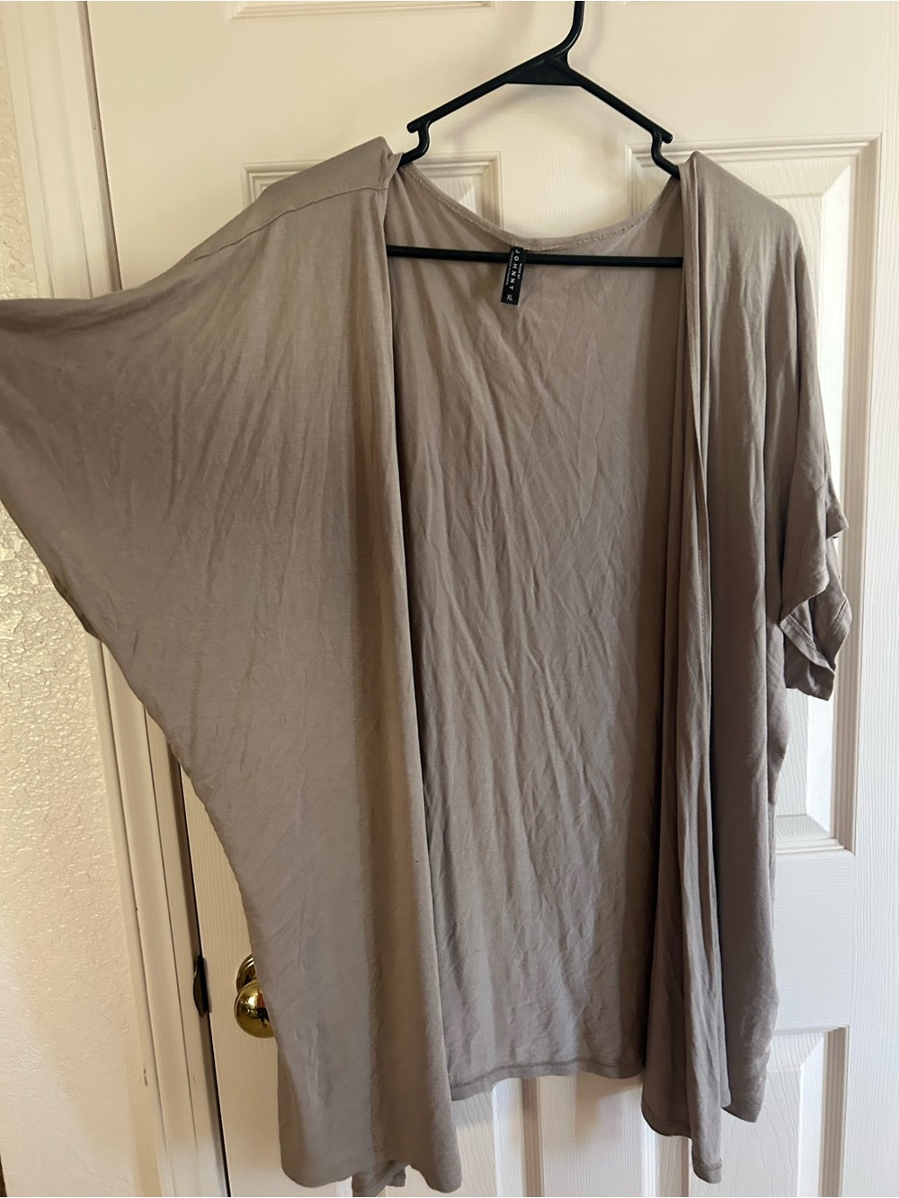 Light Taupe Open Front Cardigan